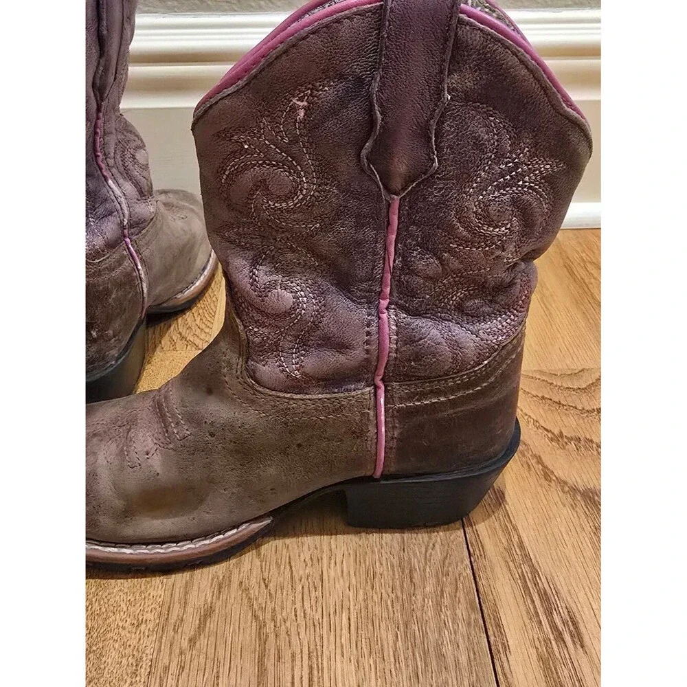 Dan Post Girls Majesty Cowboy Boot Square Toe Sz 11D